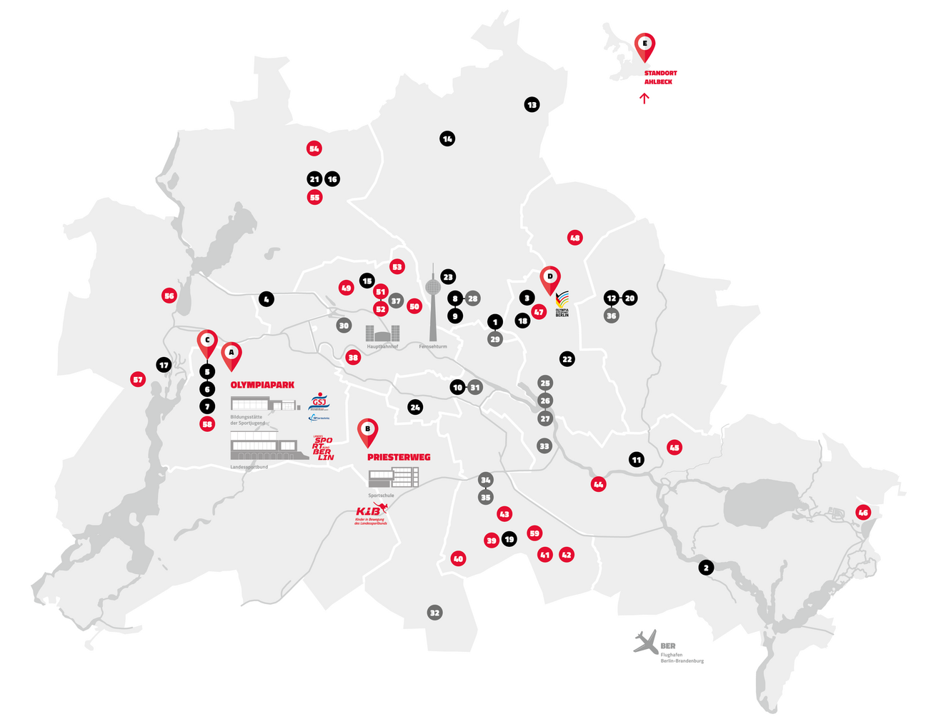 Standortkarte des LSB Berlin