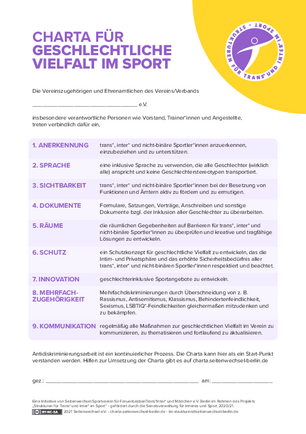 Charta für geschlechtliche Vielfalt im Sport - Titelbild