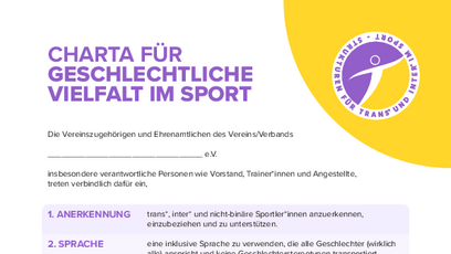 Charta für geschlechtliche Vielfalt im Sport, Titelbild